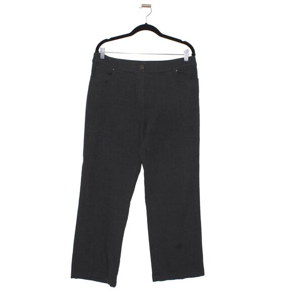 MaxMara Charcoal Gray Virgin Wool Wide Leg Ankle Length Pant Size 16